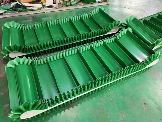 Buy High Tensile Strength Durable Green  Material Industrial Chain Side Wall Pvc Conveyor Belt online manufacture